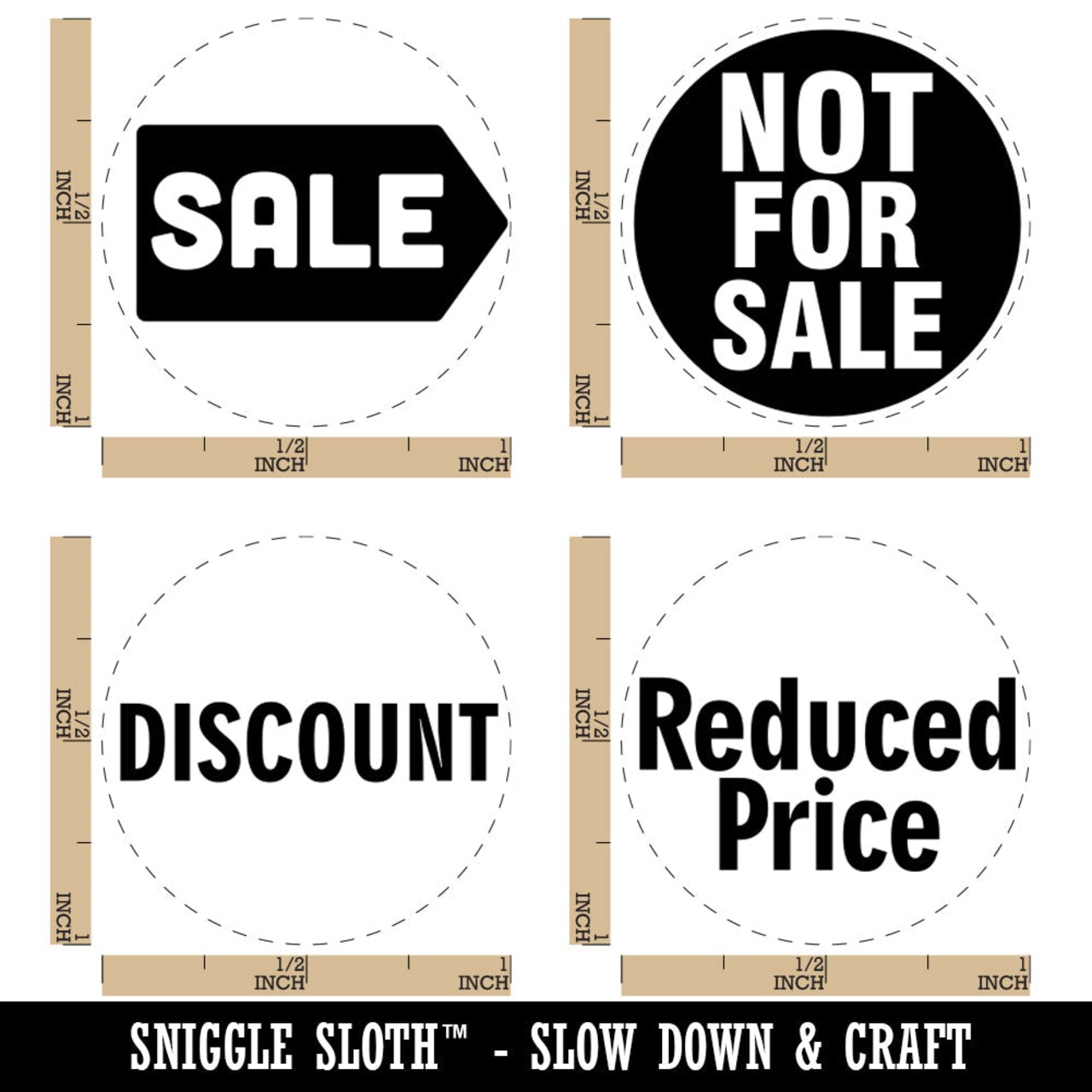 Labels Not For Sale Reduced Price Discount Rubber Stamp Set for Stamping Crafting Planners